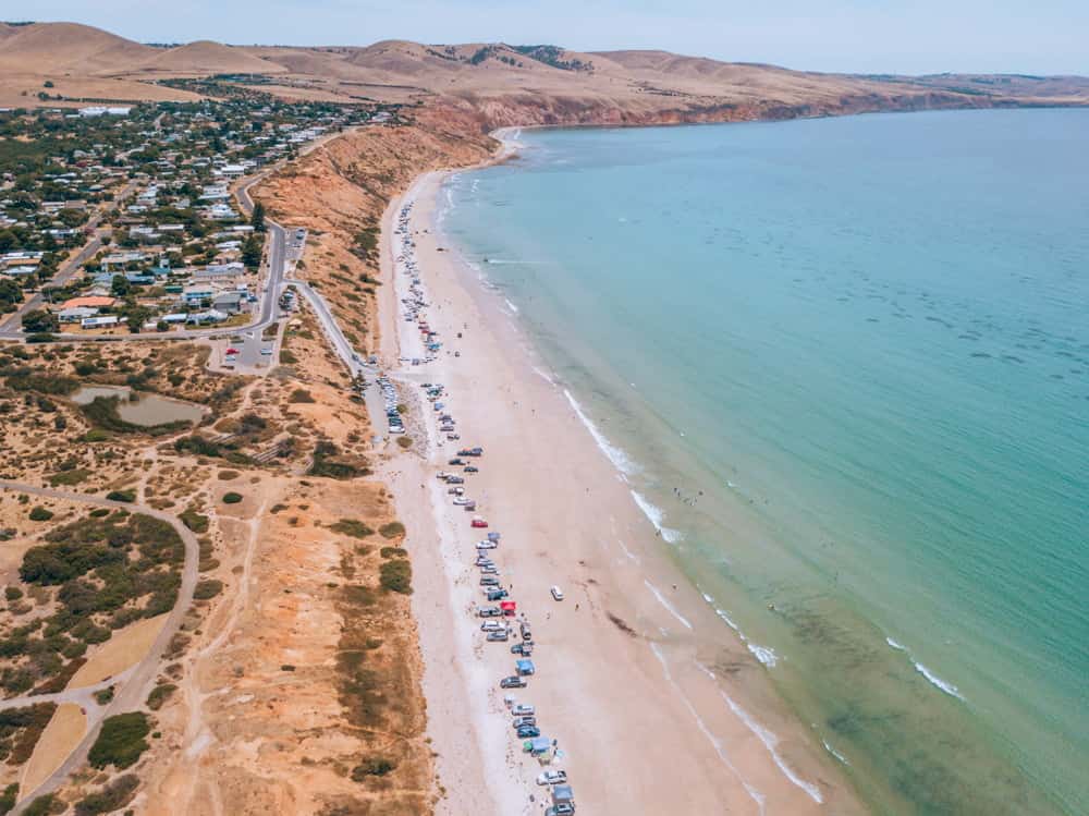 Best Beaches South Australia - Aerial view of Sellicks Beach, Fleurieu Peninsula