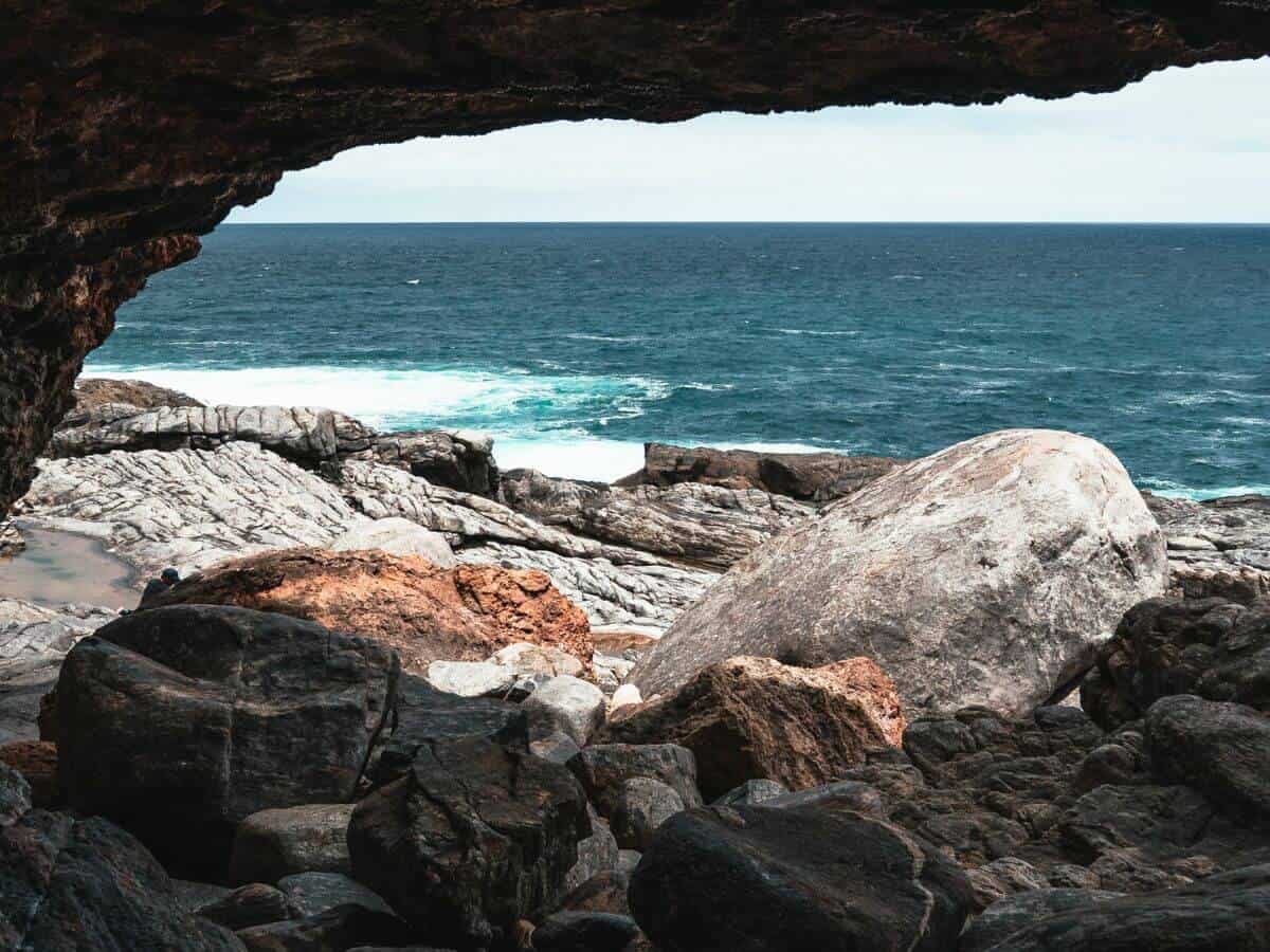 Old Whalemans Grotto - looking out from the cave to the coast