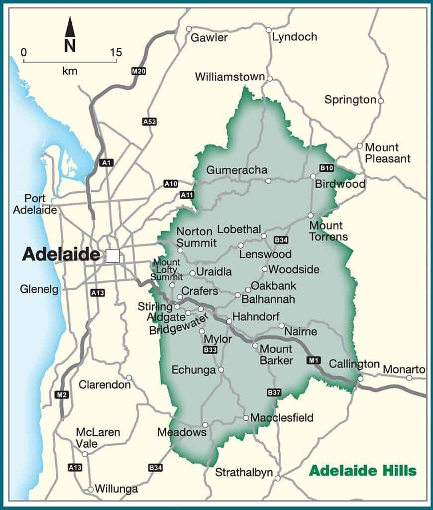 Map Adelaide Hills